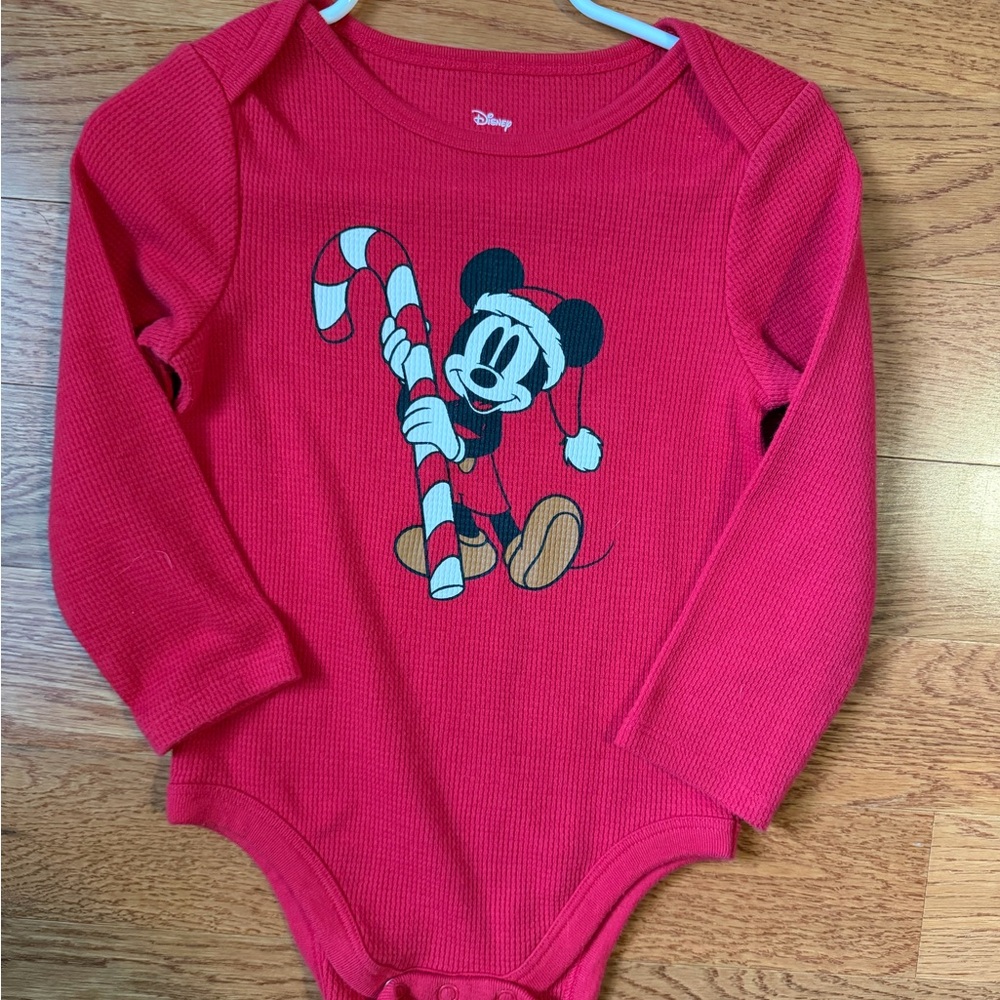 Disney Red Holiday Mickey Mouse Bodysuit